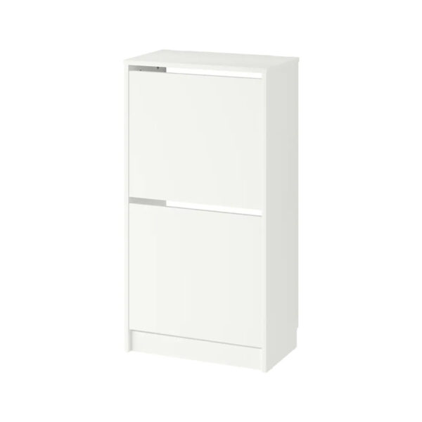 BISSA Shoe cabinet with 2 compartments, White, 49x28x93 cm