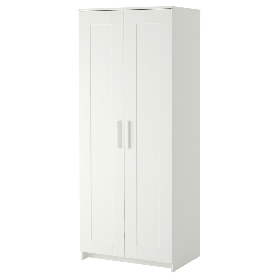 BRIMNES Wardrobe with 2 doors, White, 78x190 cm