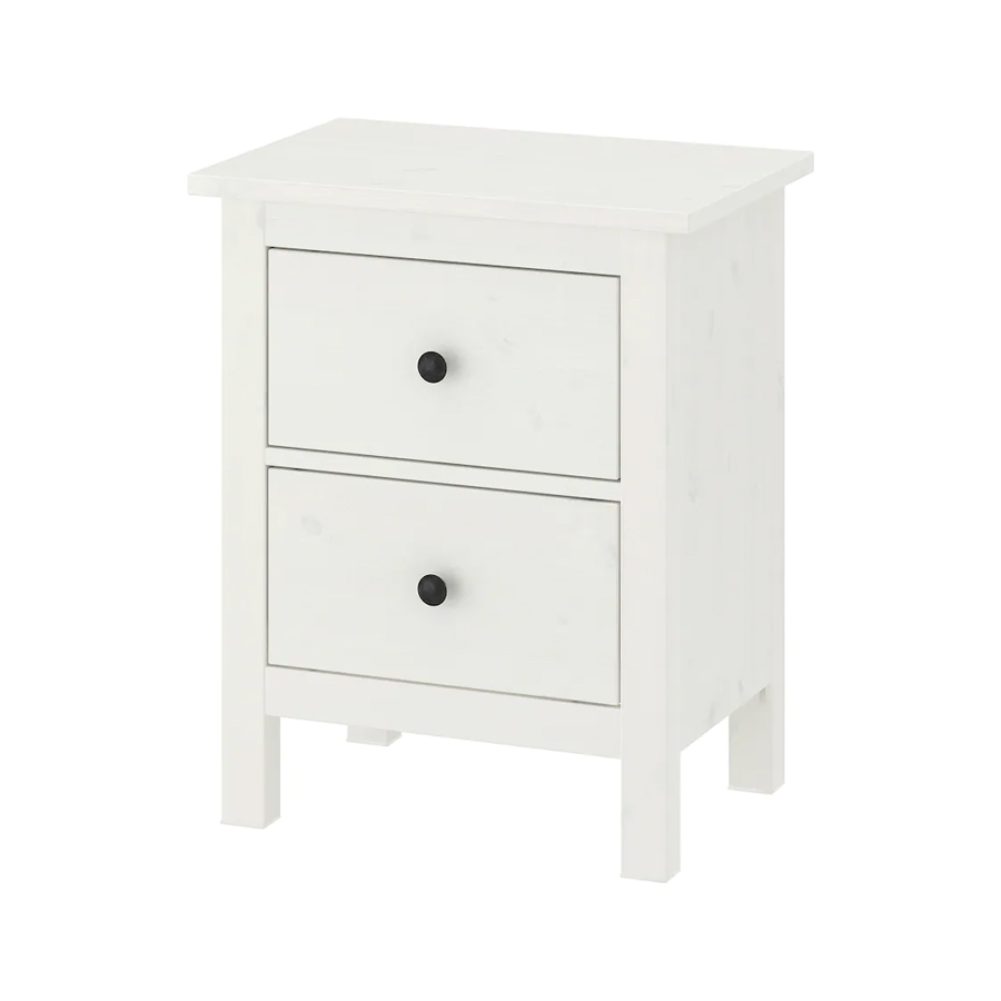 HEMNES Chest of 2 drawers, White, 54x66 cm
