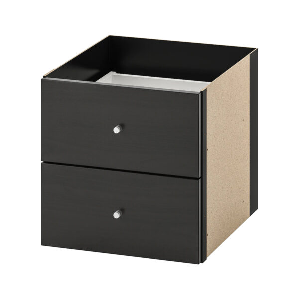 KALLAX Insert with 2 drawers, Black-brown, 33x33 cm