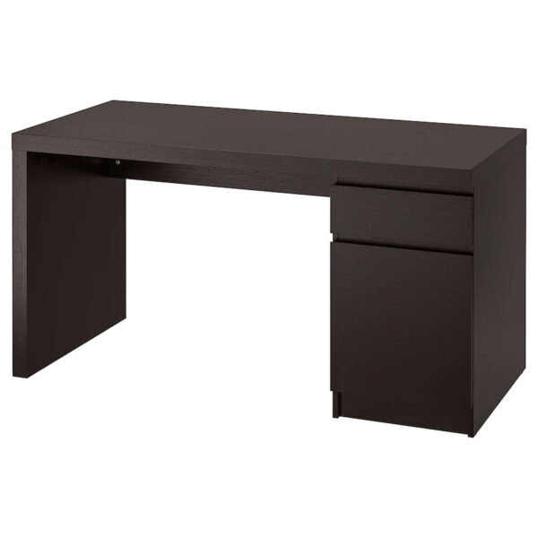 MALM, Desk, Black-brown, 140x65 cm