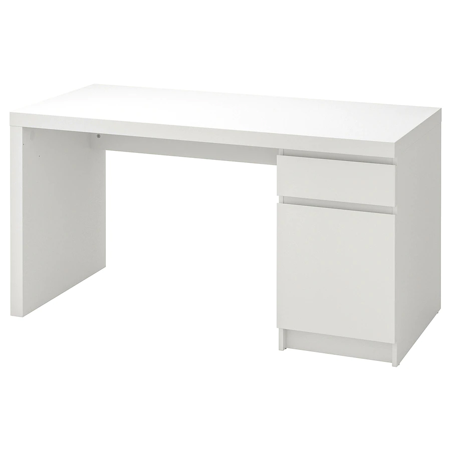 MALM, Desk, white, 140x65 cm