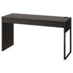 MICKE Desk, black-brown142x50 cm