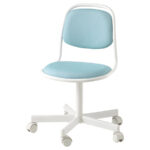 ORFJALL, Children's desk chair, White/Vissle blue/green