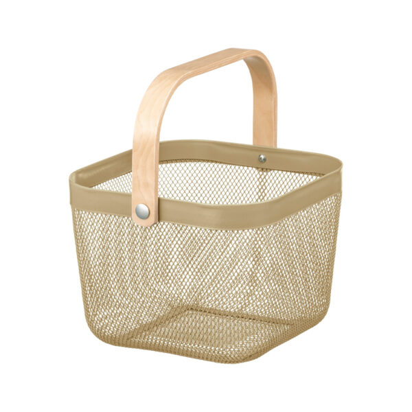 RISATORP, Basket, 25x26x18, light olive green