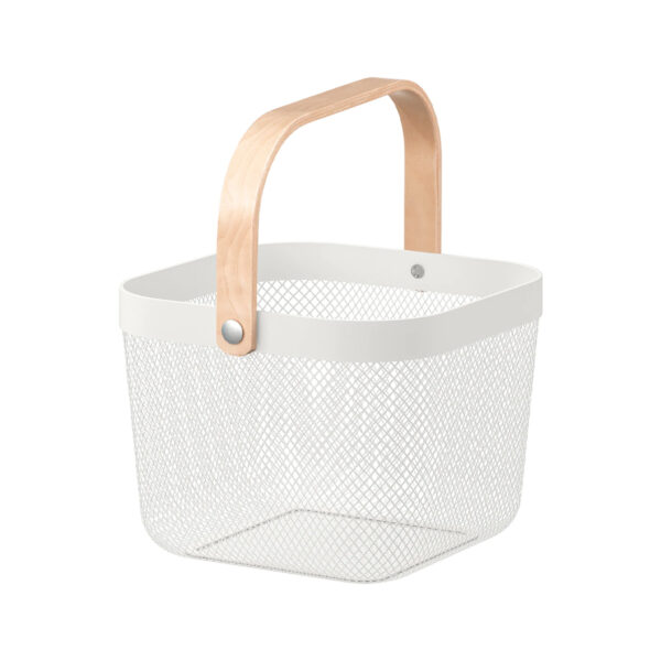 RISATORP, Basket, white, 25x26x18 cm