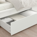 MALM, Bed frame, High, w/2 storage boxes, White/Luroy, 150 x 200cm