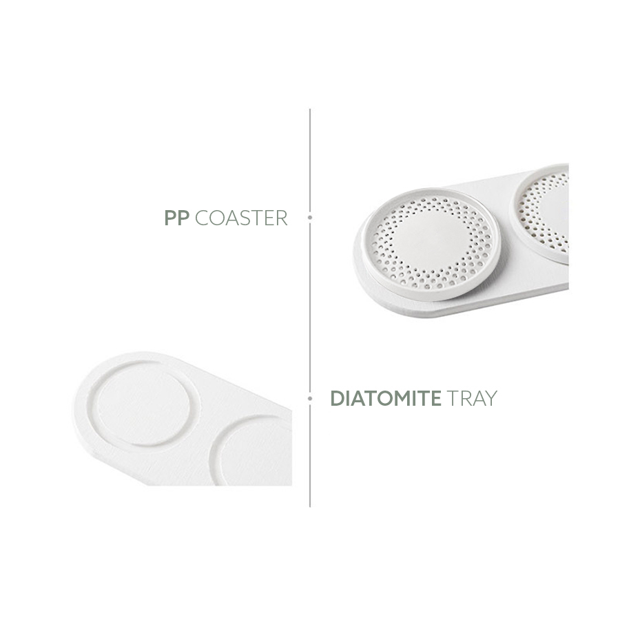 GAGU MODERN Diatomite cup drying tray, White