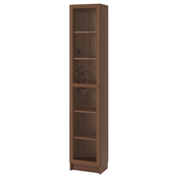 Ikea Billy Oxberg Bookcase With Glass, Black Brown Billy Bookcase With Doors And Windows