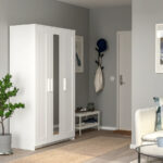 BRIMNES Wardrobe with 3 doors, white 117x190 cm