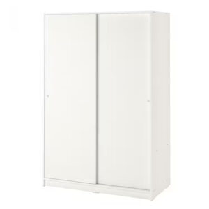 KLEPPSTAD Wardrobe with sliding doors, white 117x176 cm