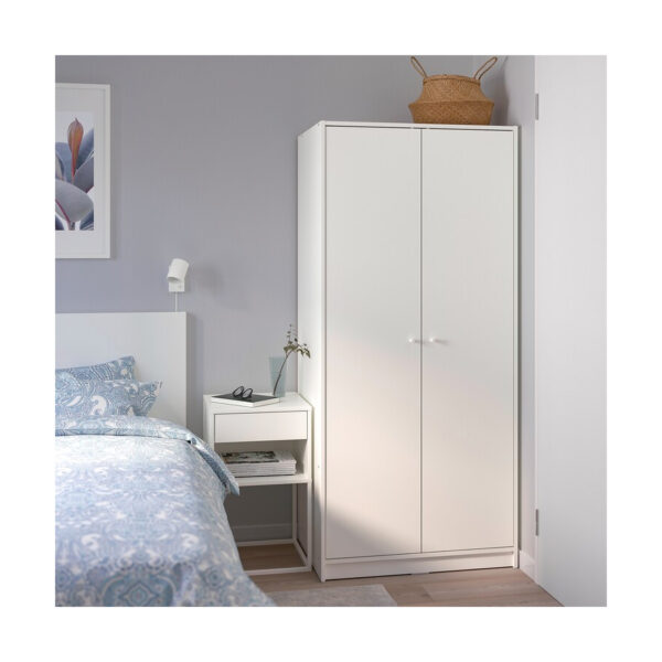 KLEPPSTAD Wardrobe with 2 doors, white 79x176 cm