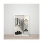 KLEPPSTAD Wardrobe with 3 doors, white 117x176 cm