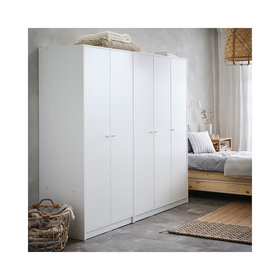 KLEPPSTAD Wardrobe with 3 doors, white 117x176 cm