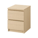 MALM Chest of 2 drawers, white stained oak veneer 40x55 cm