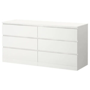MALM Chest of 6 drawers, white 160x78 cm