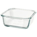 IKEA 365+ Food container with lid, Square glass/Plastic, 600 ml