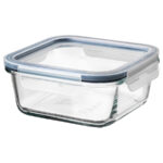 IKEA 365+ Food container with lid, Square glass/Plastic, 600 ml