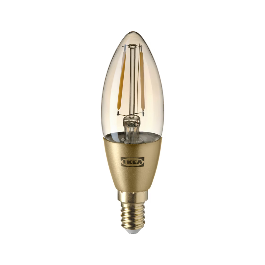ROLLSBO LED bulb E14 200 lumen, Dimmable/Chandelier, Brown Clear glass, 2200 K