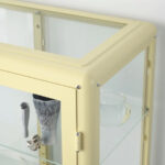 FABRIKOR Glass-door cabinet, Light yellow, 81x113 cm
