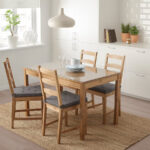 JOKKMOKK Table and 4 chairs, transparent/antique stain, 118 cm