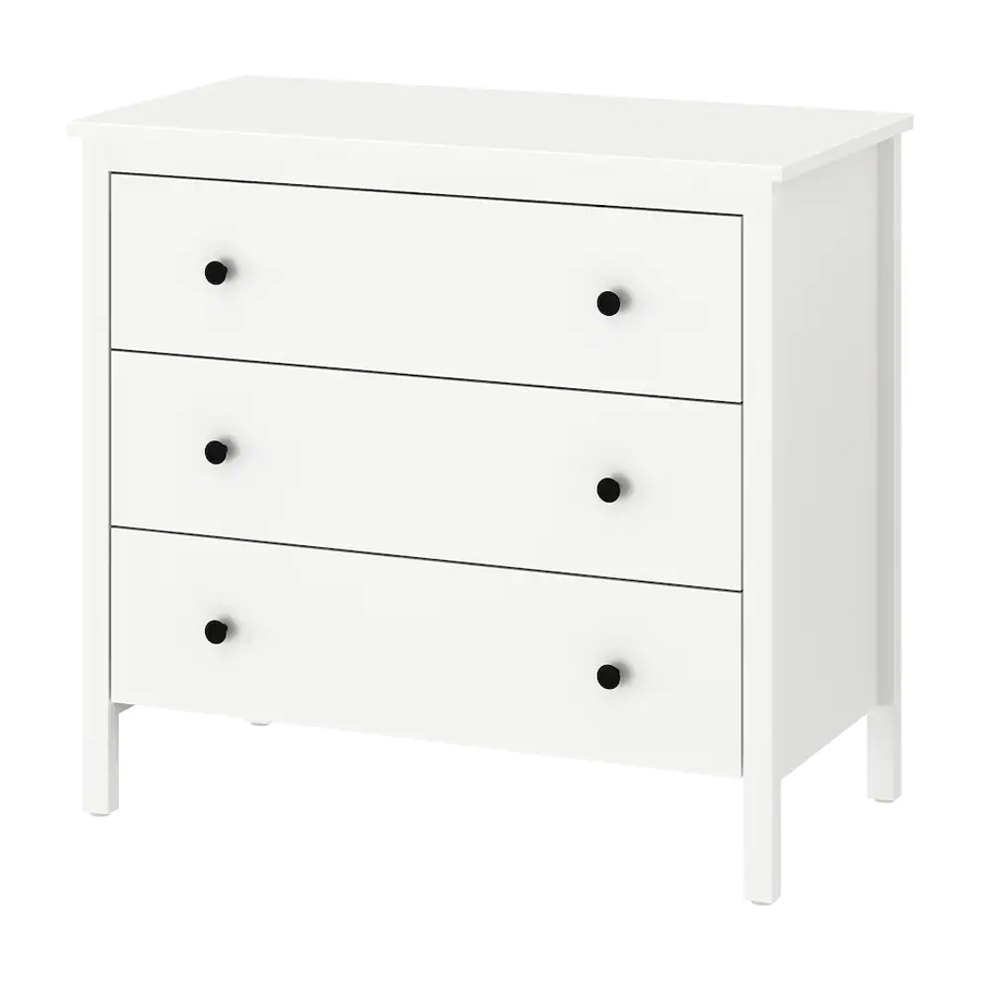 KOPPANG Chest of 3 drawers, white, 90x83 cm
