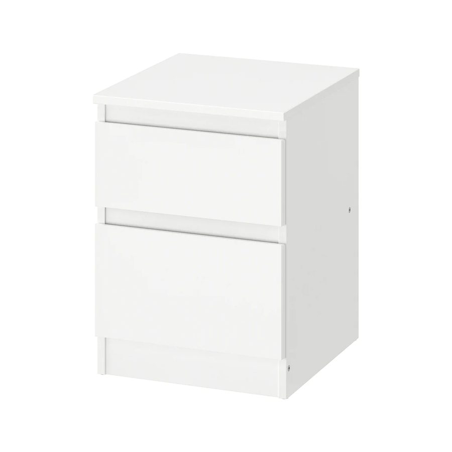 KULLEN Chest of 2 drawers, white, 35x49 cm