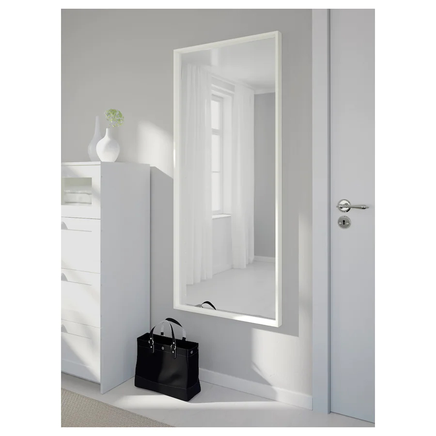 NISSEDAL Mirror, white, 65x150 cm