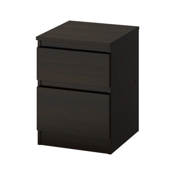 KULLEN Chest of 2 drawers, Black-brown, 35x49cm