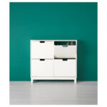 STALL Shoe cabinet with 4 compartments, White, 96x17x90 cm