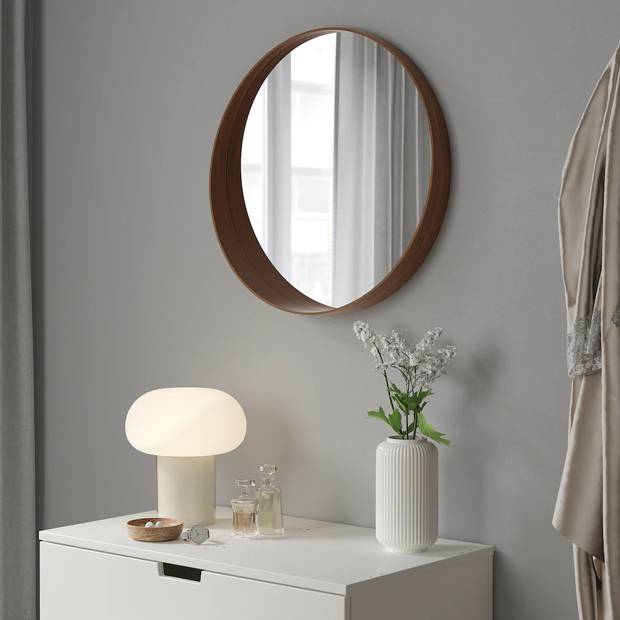 STOCKHOLM Mirror, Walnut veneer, 60 cm