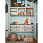 TROFAST Wall storage, Light white stained pine, 93×30 cm