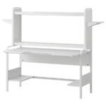 IKEA FREDDE Gaming desk, 140/185x74x146 cm - White