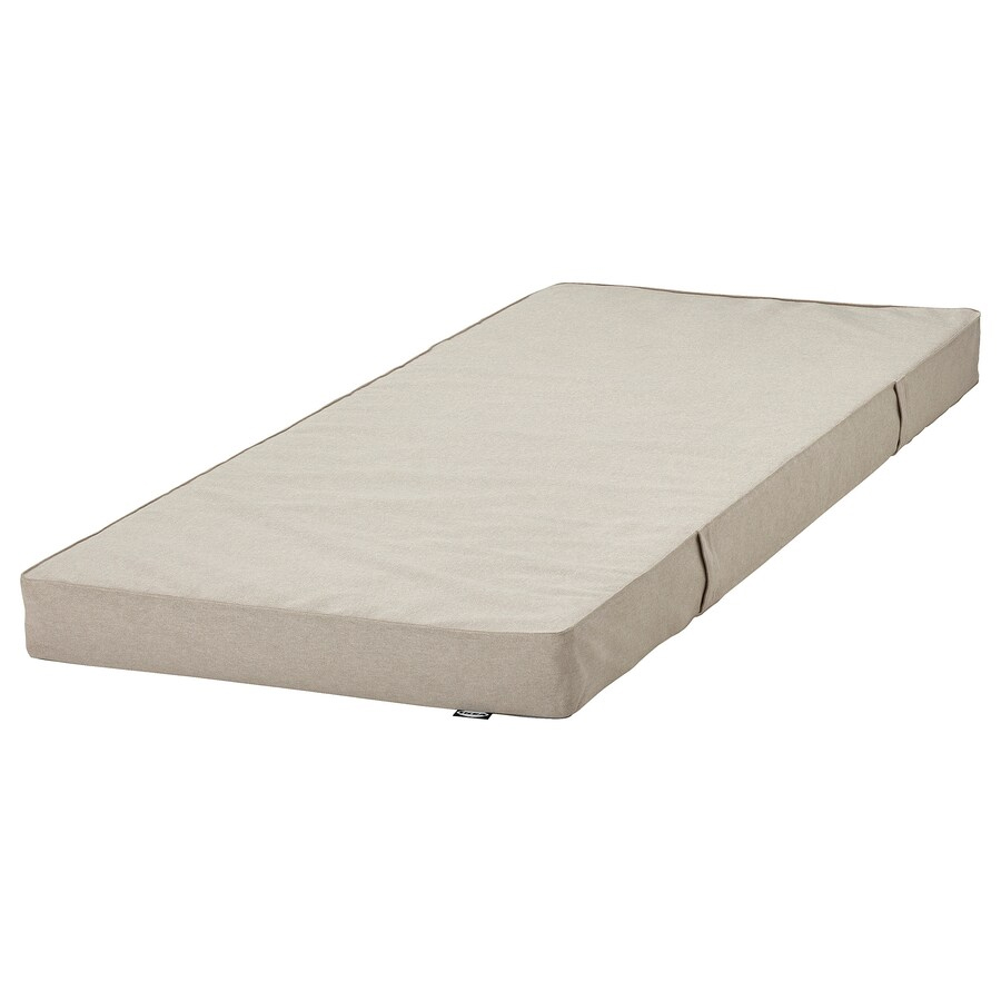 HEMNES Day-bed w 3 drawers/2 sprung mattresses, White / VANNAREID Extra firm/Beige, 80×200 cm
