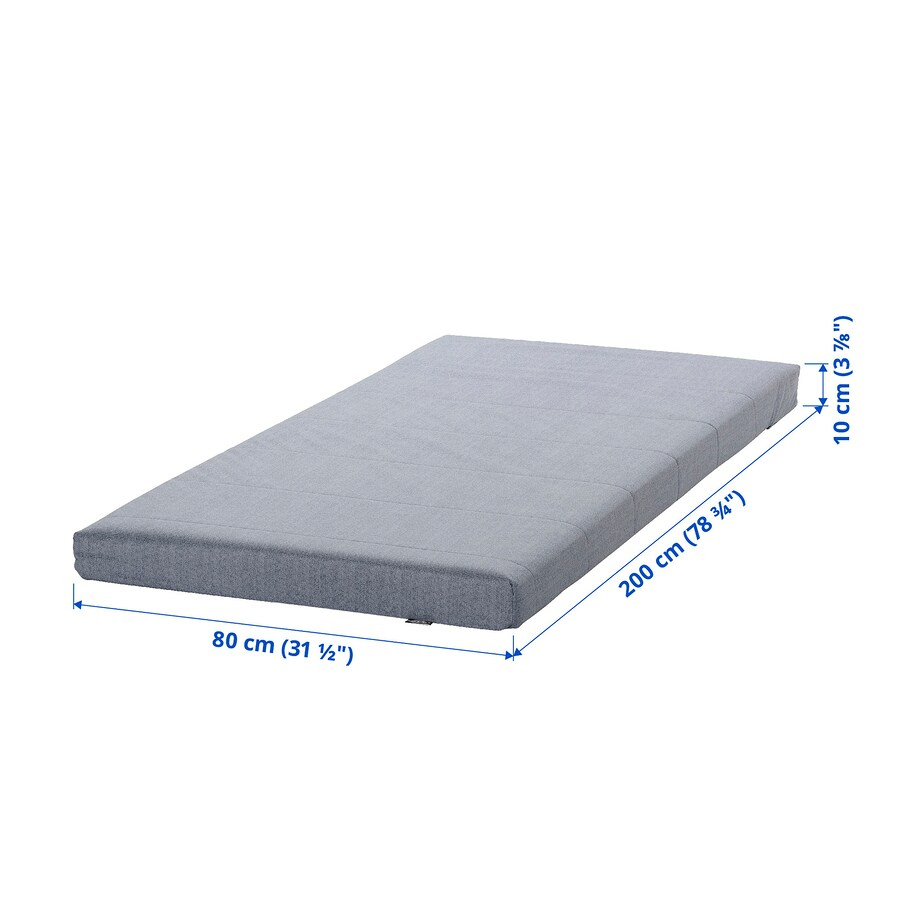 AGOTNES Foam mattress, Firm/Light blue, 80×200 cm