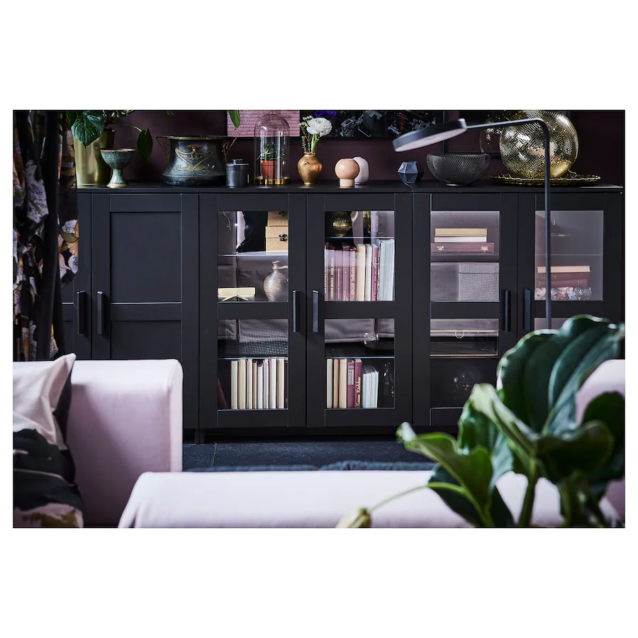 IKEA BRIMNES Cabinet with doors, 78×95 cm - Black