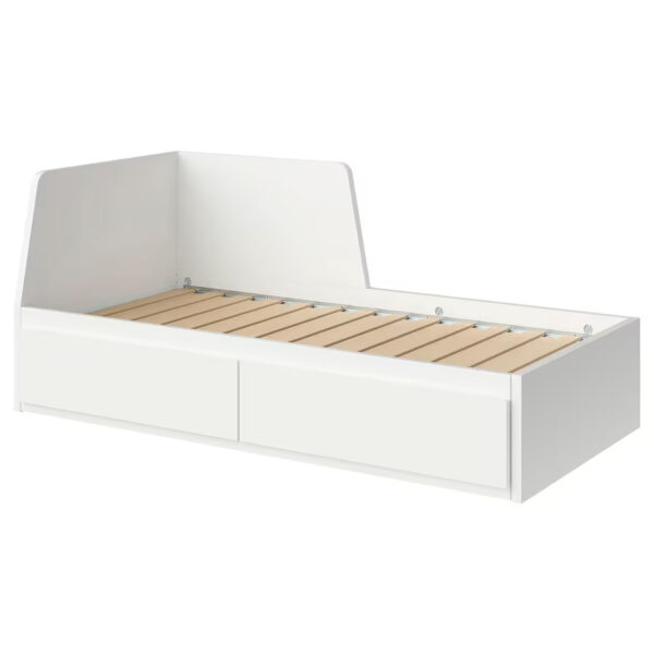 IKEA FLEKKE Day-bed frame with 2 drawers, White, 80×200 cm