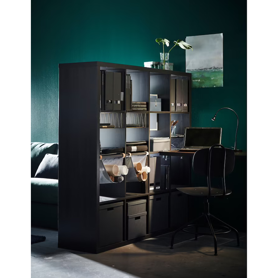 IKEA KALLAX Shelving unit, 147×147 cm - Black-brown