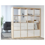 IKEA KALLAX Shelving unit, 147×147 cm - White stained oak effect