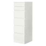 IKEA MALM Chest of 6 drawers with mirror, 40×123 cm - White/Mirror glass