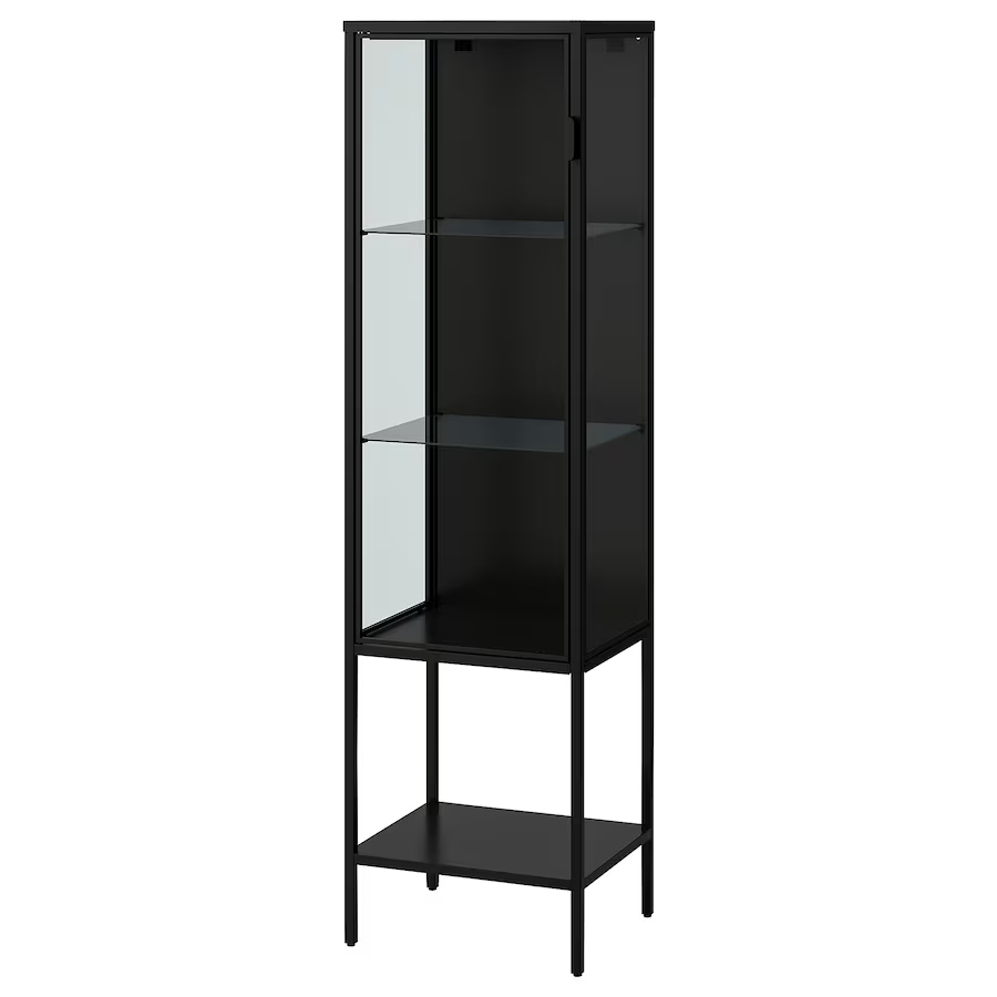 IKEA RUDSTA Glass-door cabinet, 42x37x155 cm - Anthracite