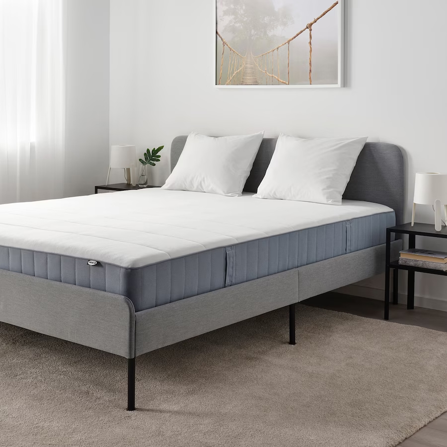 VESTEROY Pocket sprung mattress, Firm/Light blue, 80×200 cm