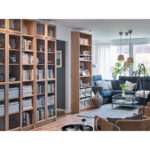 IKEA BILLY Bookcase, 40x28x202 cm - White stained oak veneer