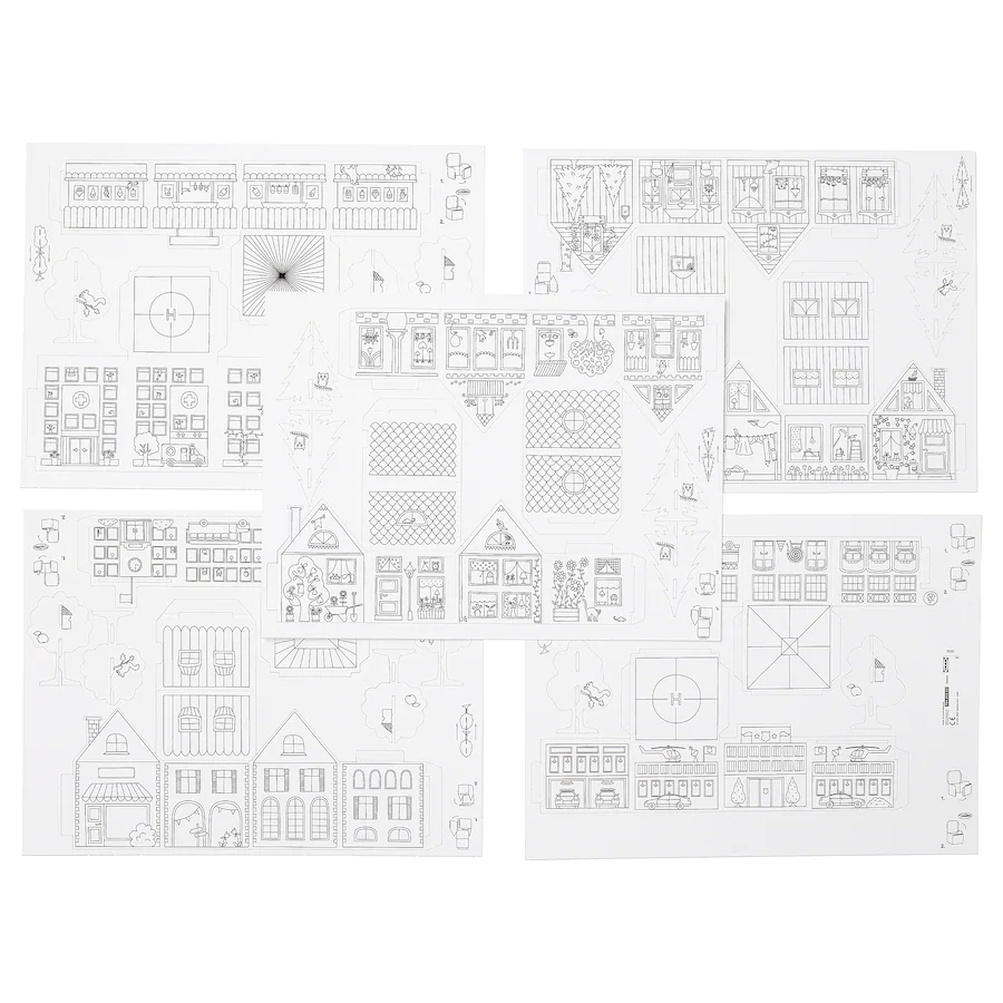 IKEA MALA 10-pc cardboard town template set