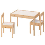 IKEA LATT Children’s table with 2 chairs, White/Pine