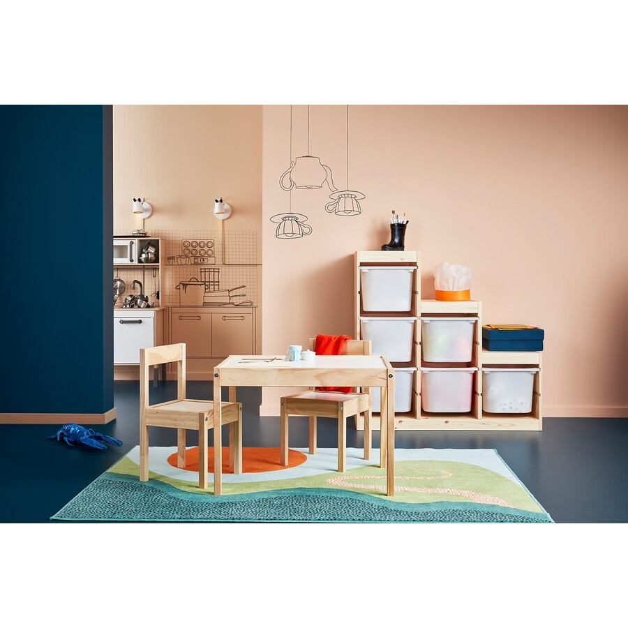 IKEA LATT Children’s table with 2 chairs, White/Pine