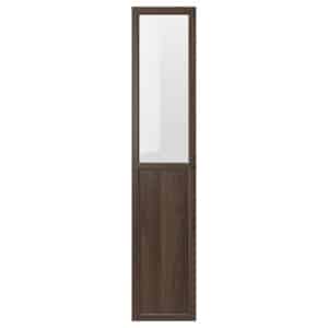 IKEA OXBERG Panel/Glass door, 40×192 cm - Dark brown oak effect