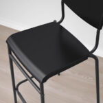 IKEA STIG Bar stool with backrest, Black/Black, 63 cm