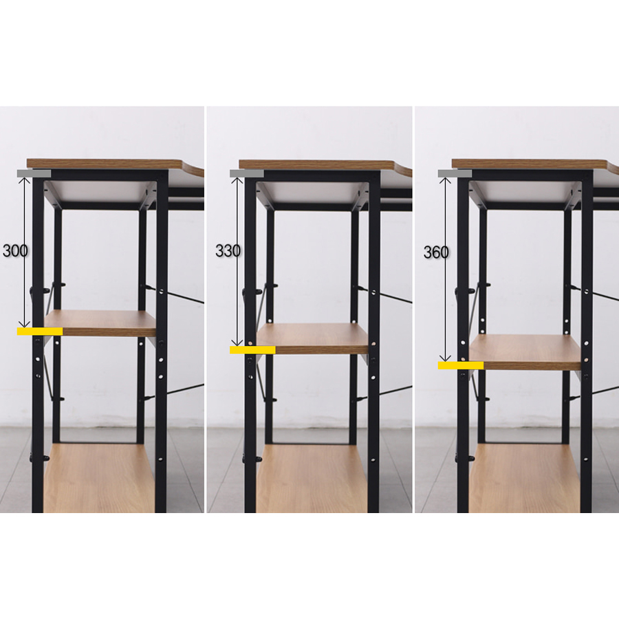 GAGU WIDUS L-shaped desk 1480 Teak/Black