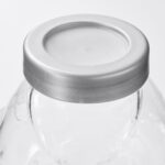 IKEA FORVAR Jar with lid, Glass/Aluminium-colour, 1.8 L